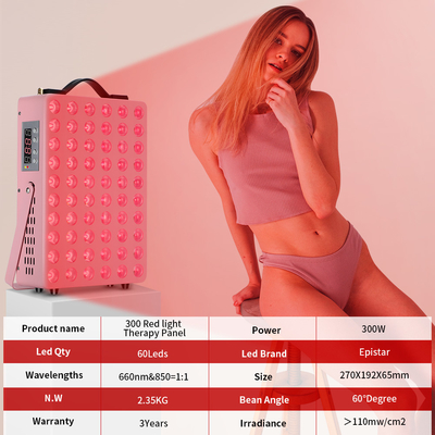خرید پانل نور LED قرمز 300W 660nm 850nm برای تسکین درد / درمان آسیب پوست ساخت آنلاین
