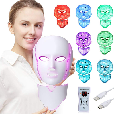 خرید 7 ماسک صورت تراپی با نور LED ماسک فوتون نور آبی و قرمز برای مراقبت از پوست ساخت آنلاین