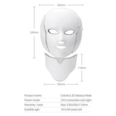 PDT Photon Light ماسک صورت صورت و گردن درمان زیبایی 7 رنگ