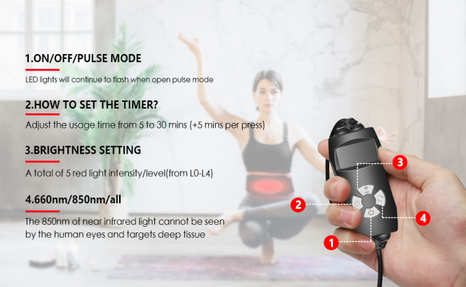 کمربند بسته بندی پد بدنه دستگاه نور درمانی LED 850 نانومتری کاهش وزن 1